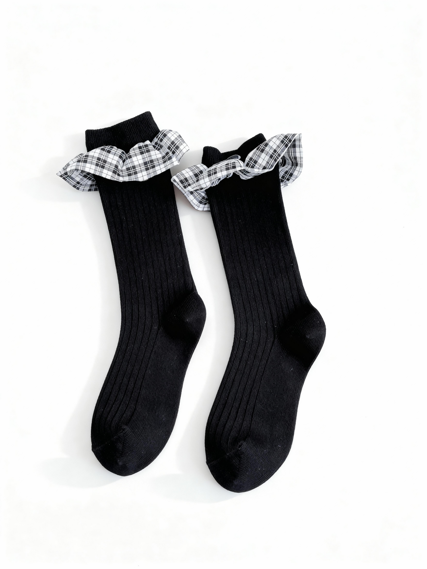 チェックレース付きソックスヴィンテージ風