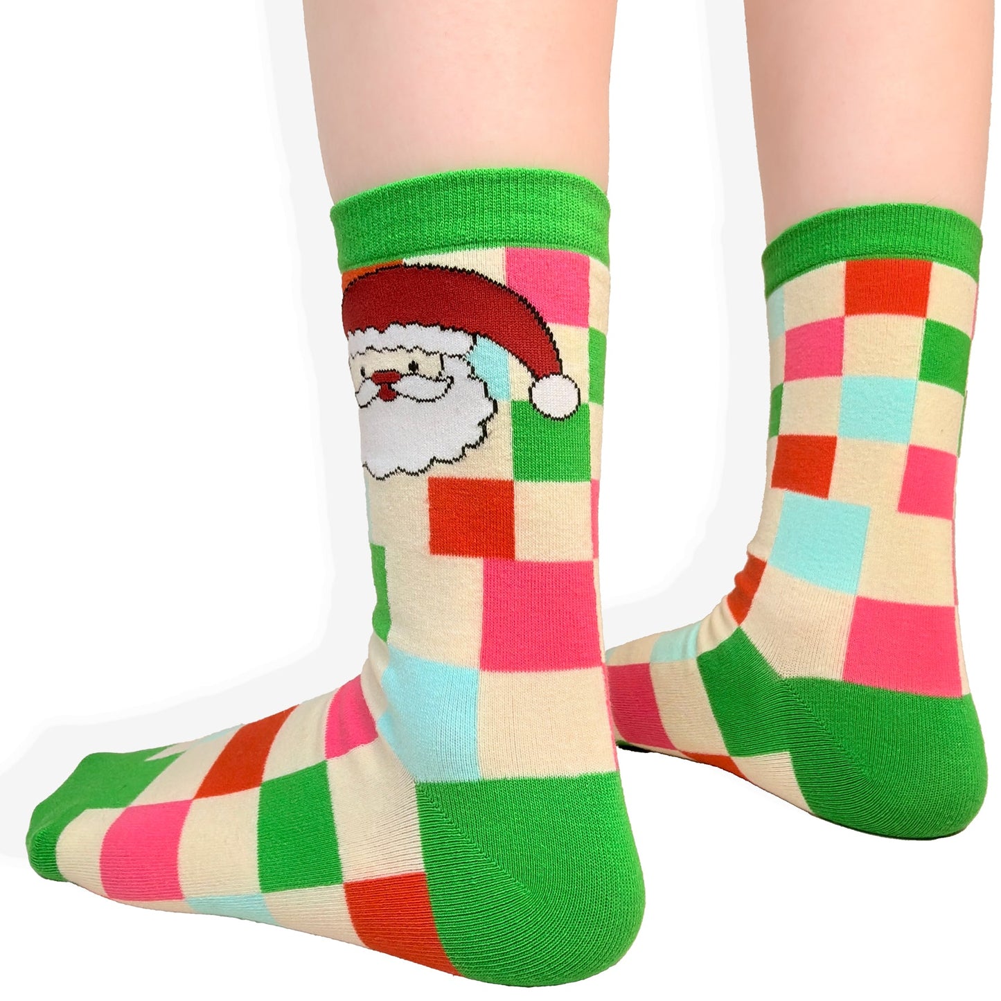 Colorful Plaid Christmas Fun Socks