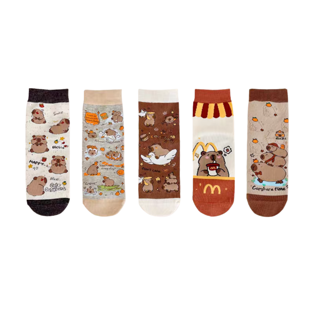 【5足set】カピバラコットンソックス