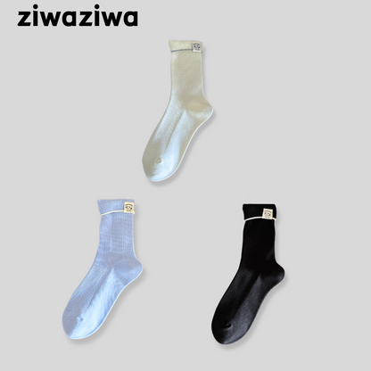 ワンポイント折り返しソックス