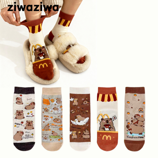 【5足set】カピバラコットンソックス