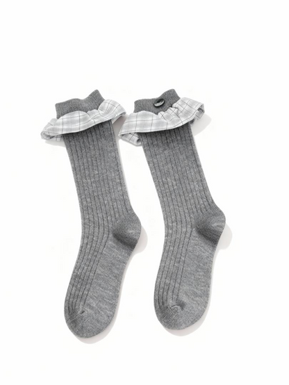 チェックレース付きソックスヴィンテージ風