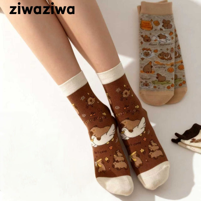 【5足set】カピバラコットンソックス