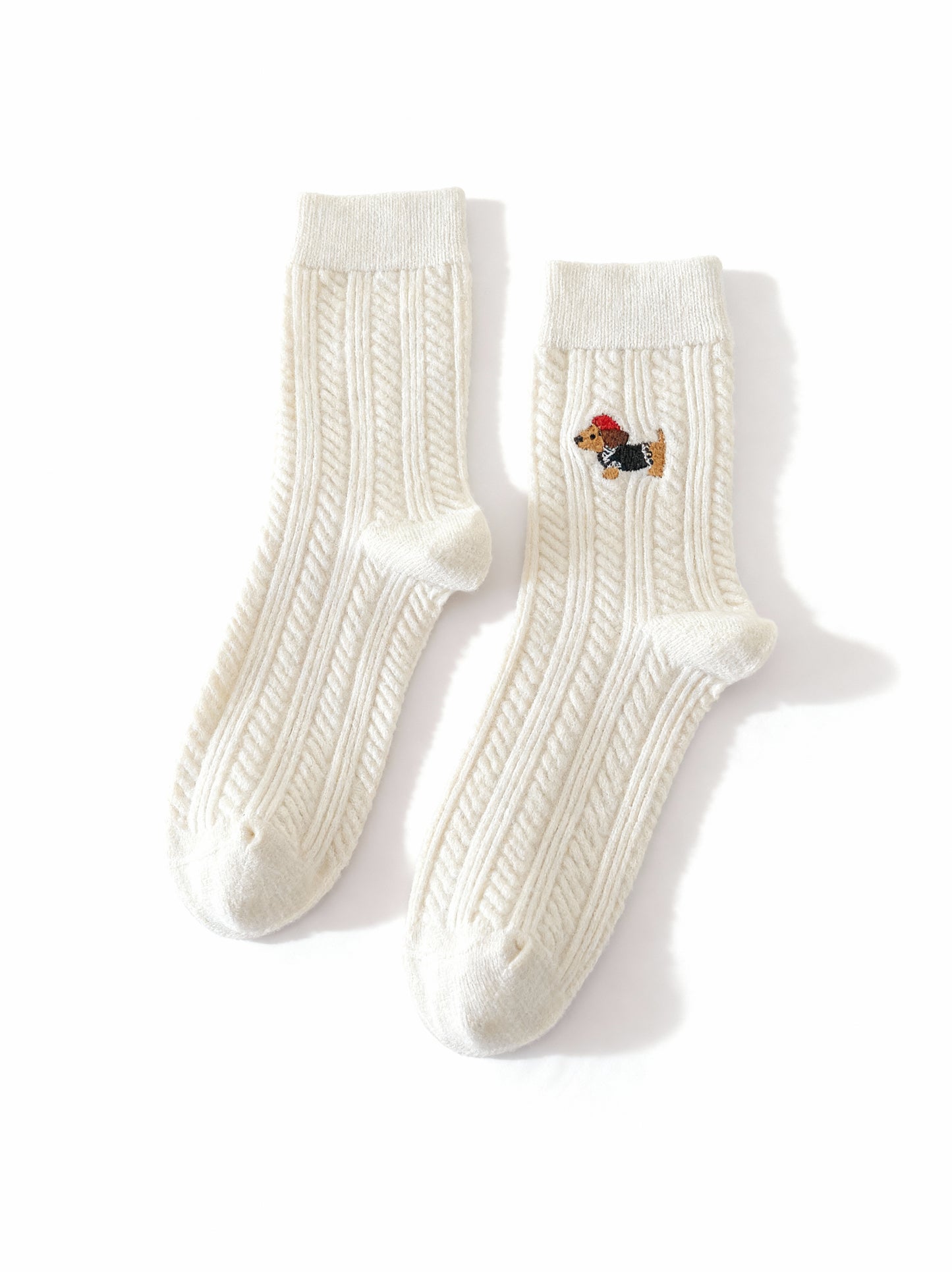 ダックスフントシルク・ウール混紡シームレスソックス