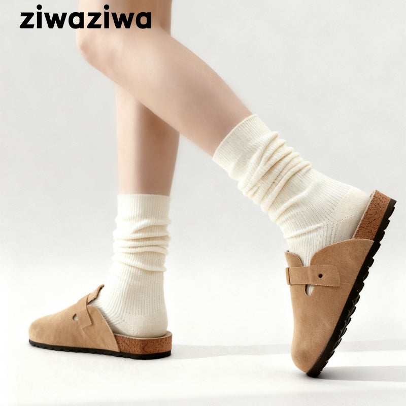 レディース ウールシルク混 スラウチソックス