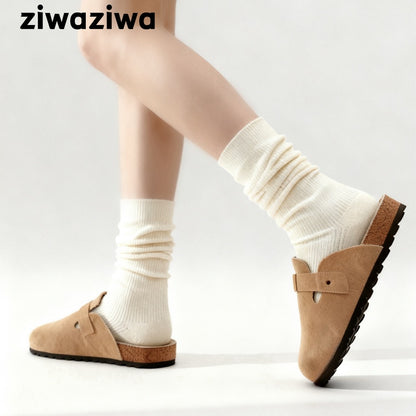 レディース ウールシルク混 スラウチソックス