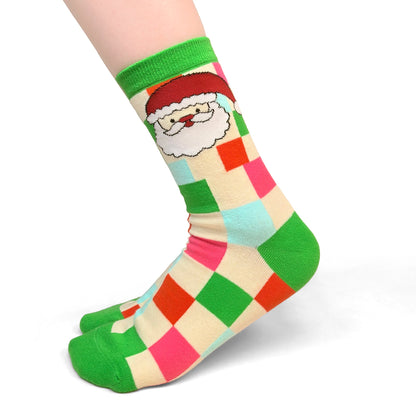 Colorful Plaid Christmas Fun Socks