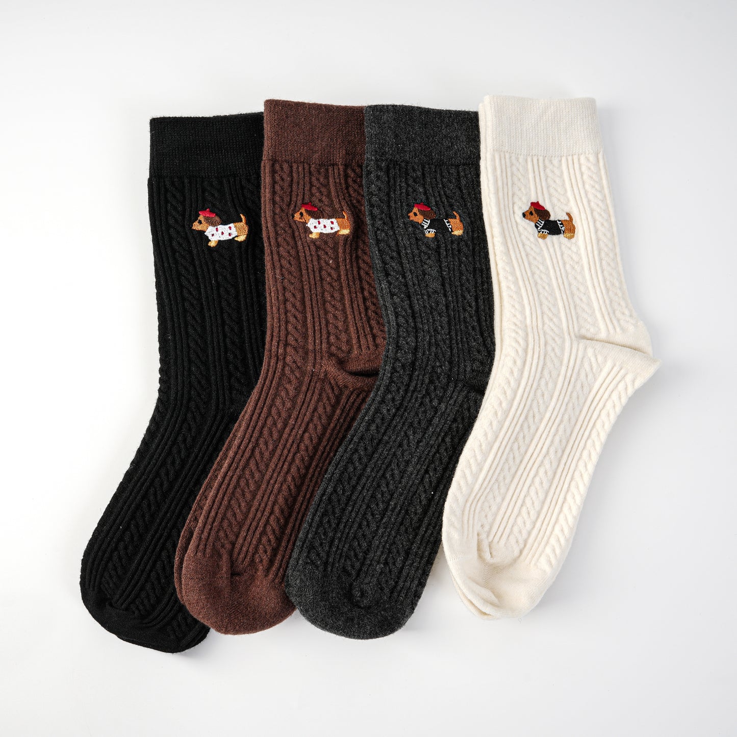 ダックスフントシルク・ウール混紡シームレスソックス