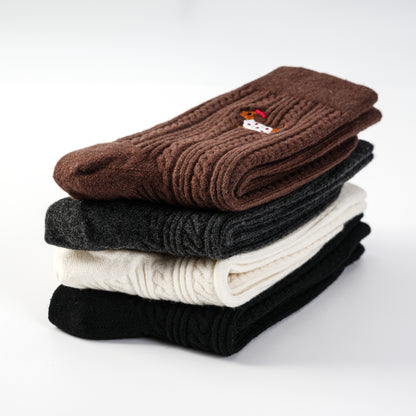 ダックスフントシルク・ウール混紡シームレスソックス