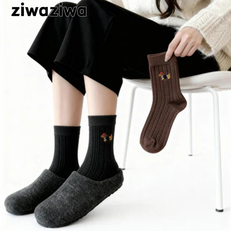 ダックスフントシルク・ウール混紡シームレスソックス