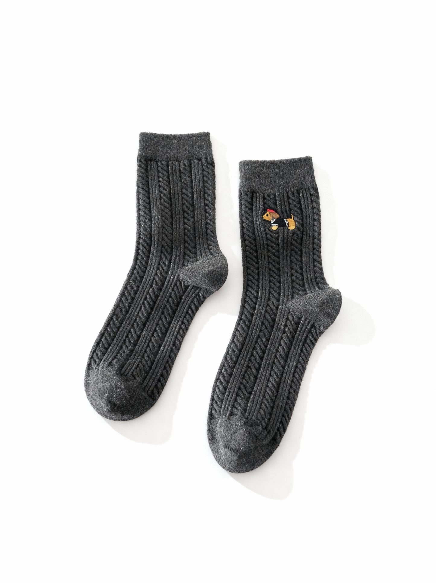 ダックスフントシルク・ウール混紡シームレスソックス