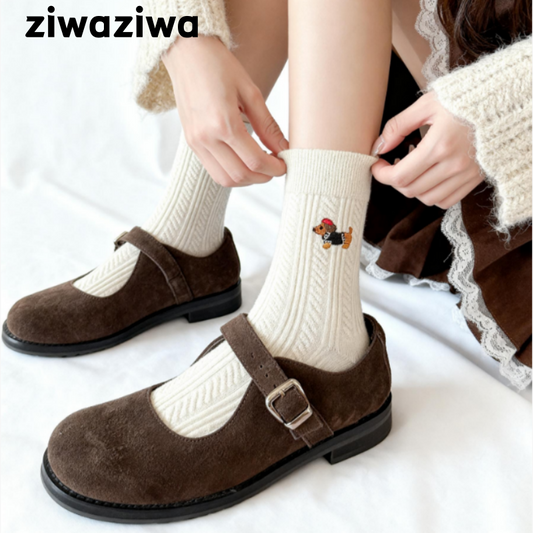 ダックスフントシルク・ウール混紡シームレスソックス