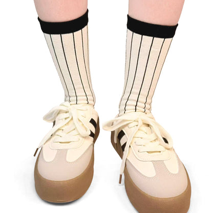 ZiwaZiwa集袜: Paws & Lines Collection - Striped Kitty Peekaboo Socks